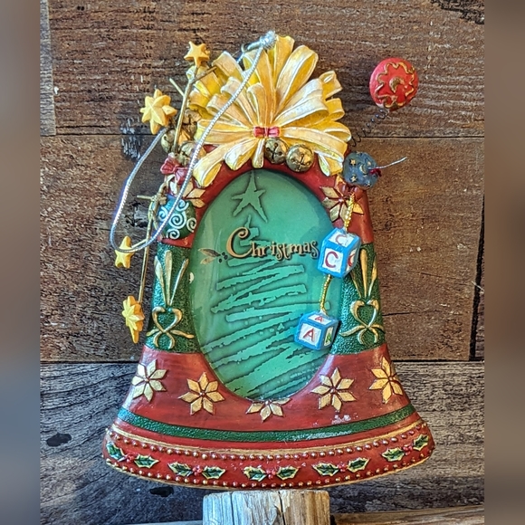 Two's Company Handcrafted Painted Vintage Christmas Bell Frame/Ornament - Picture 7 of 8
